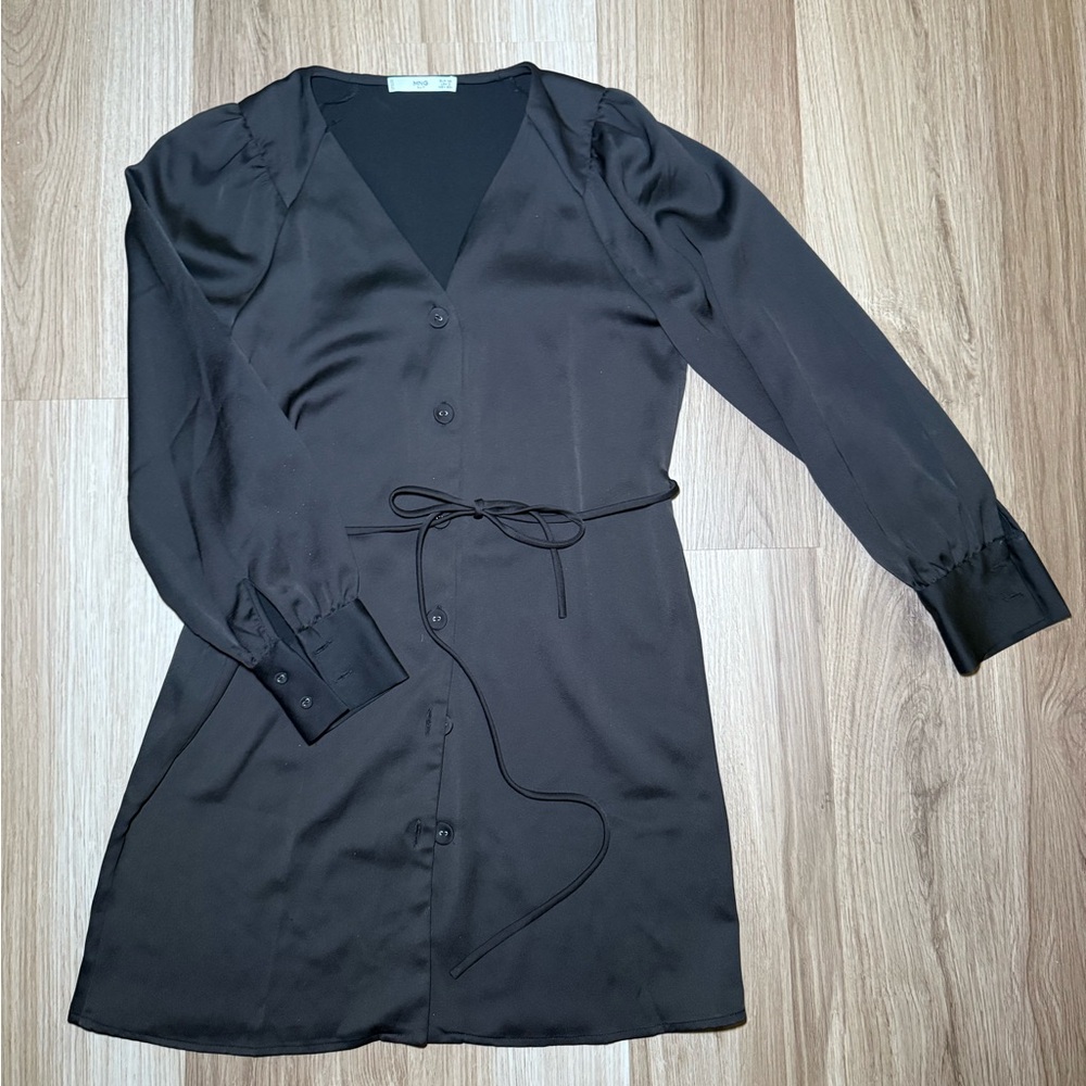 Mango Satin dress with bow